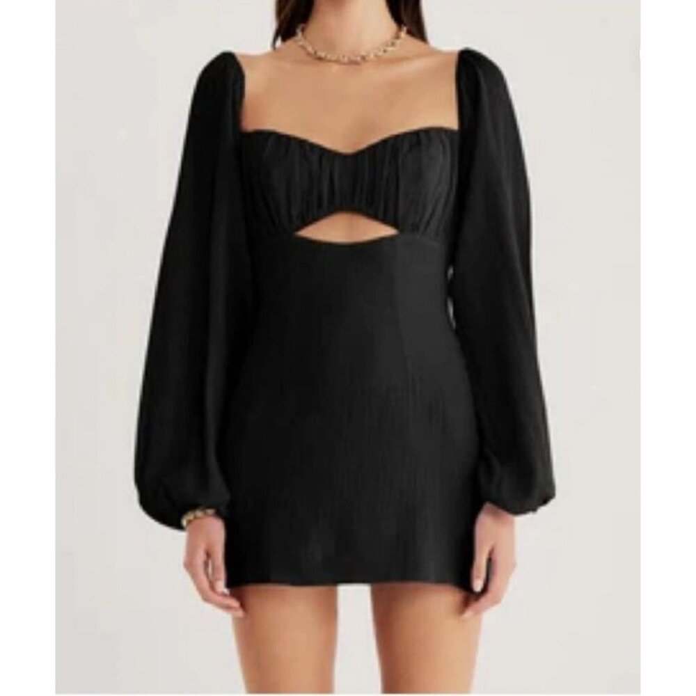 NWT‎ Rumer The Label Mini Dress Small Black Party LBD Sweetheart Neckline Boho